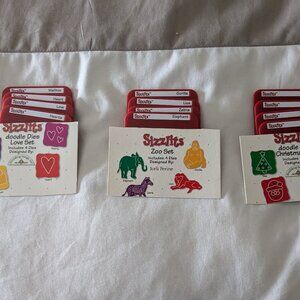 Sizzix Sizzlits Doodle Dies - 18 in total & Cutting Pad